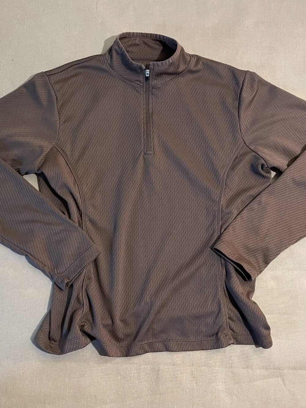 Title Nine 1/4 Zip Pullover Size L Brown Performance Hiking Camping Activewear